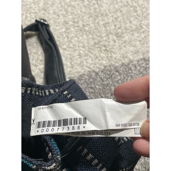 Forever 21 Women's Size OS Faux Leather Knit Aztec Style Backpack Blue Boho - Picture 9 of 9